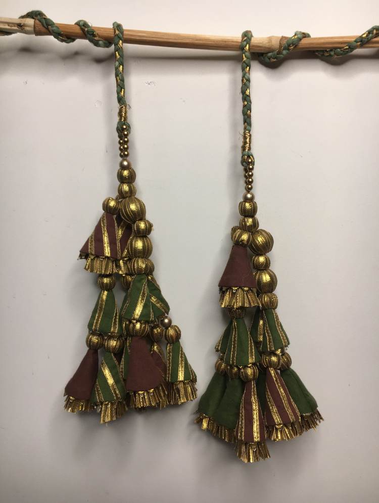 'DHARTI' Green & Brown Hand Crafted Tassels