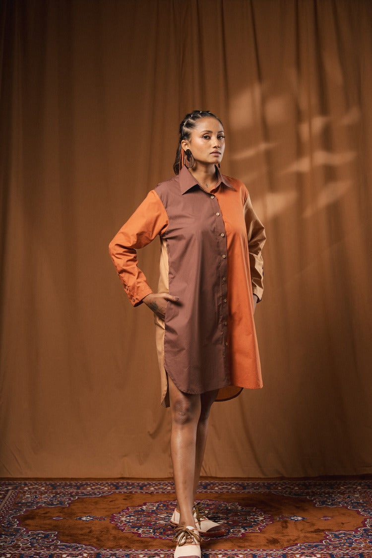'KOKLA CHAPAKI' Cotton Shirt Dress