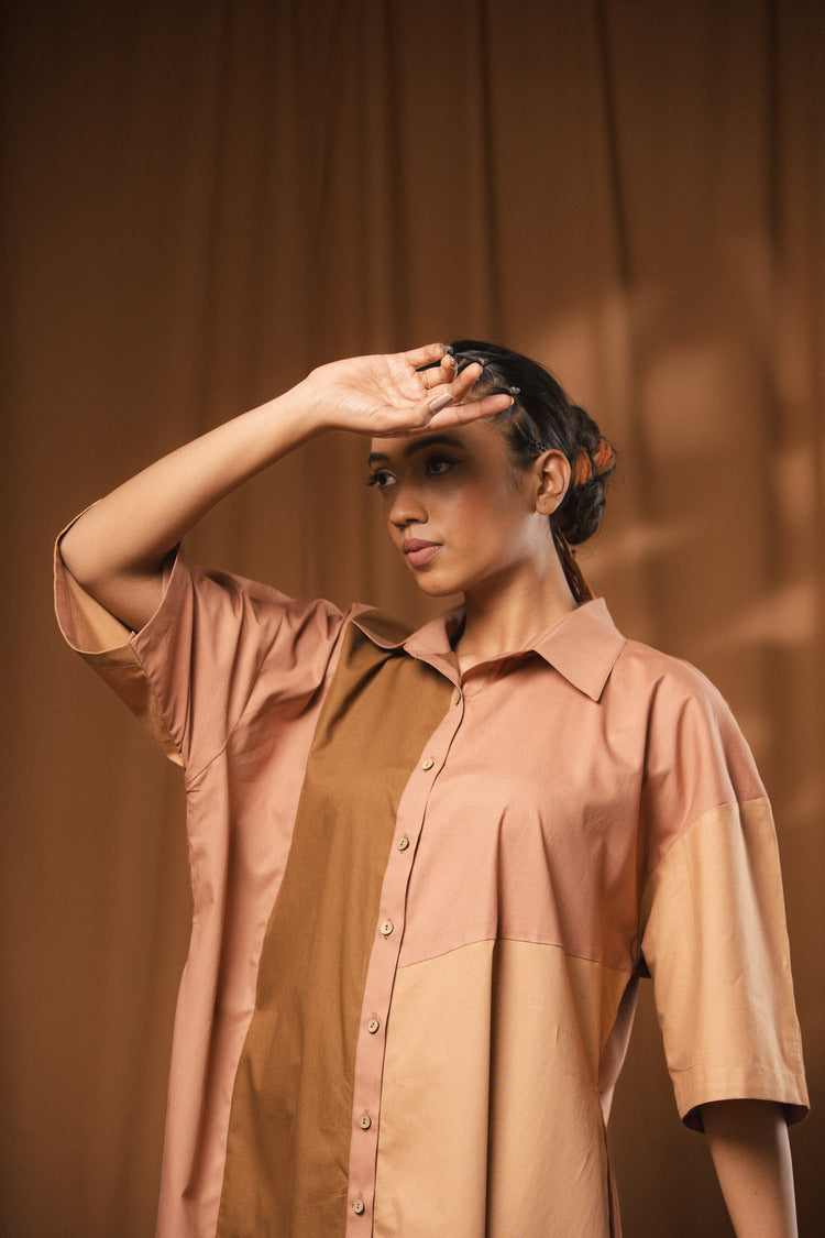 'STAPOO' Cotton Shirt Dress