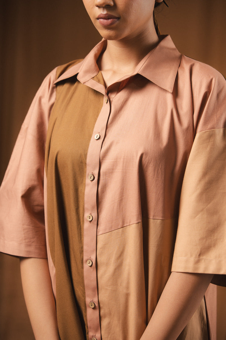 'STAPOO' Cotton Shirt Dress