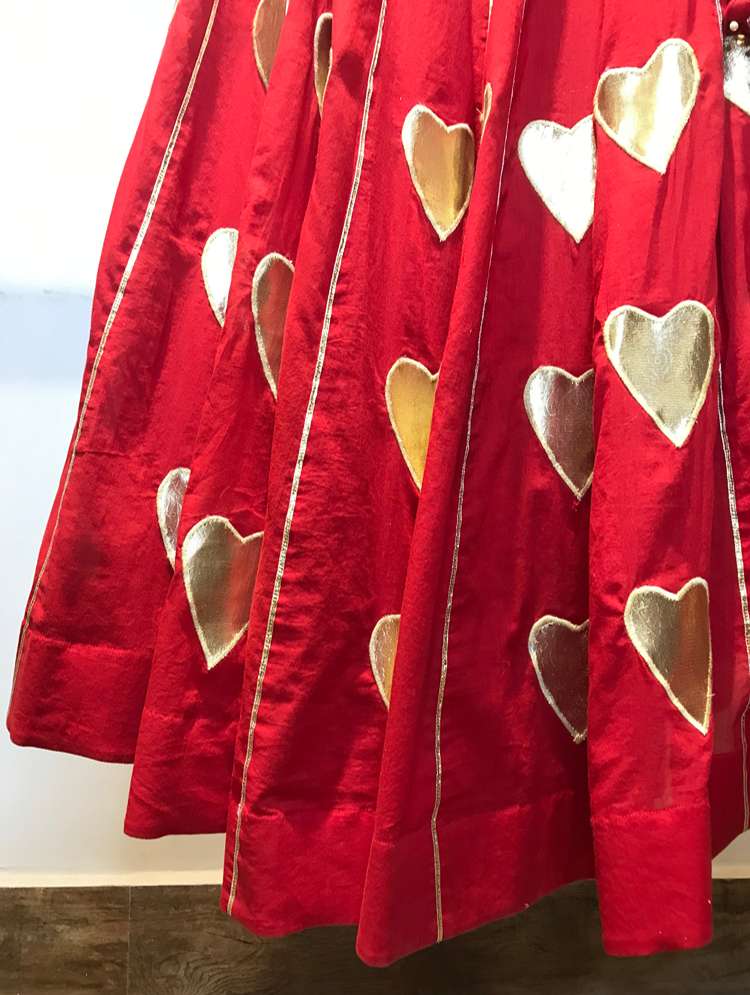 'ABHILASHA' Red Mulmul Cotton Kalidar Ghaghra