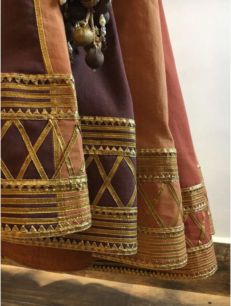 'MAATI' Shades of Brown Mulmul Cotton Kalidar Ghaghra