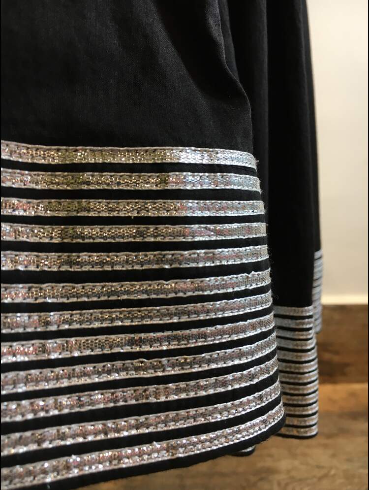 'CHANDNI RAAT' Black Mulmul Cotton Kalidar Ghaghra