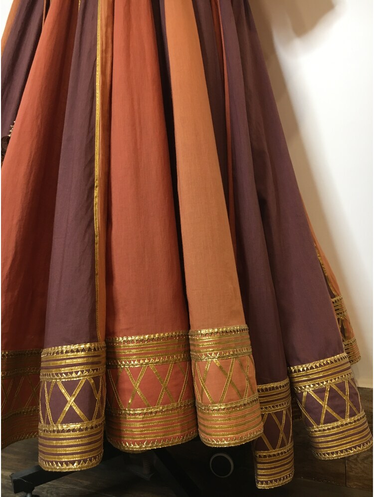 'MAHUA' Shades of Brown Mulmul Cotton Kalidar Angrakha