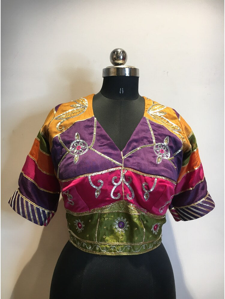 'CHAMELI' Multicolor Handloom Chanderi Silk Blouse