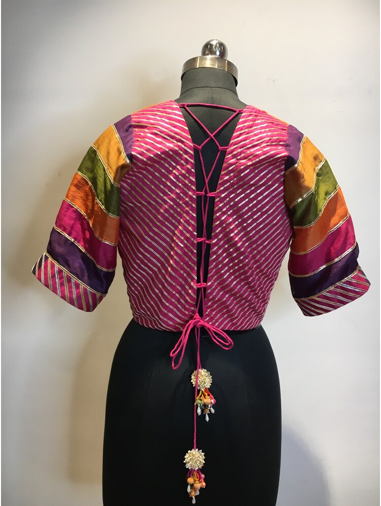 'CHAMELI' Multicolor Handloom Chanderi Silk Blouse