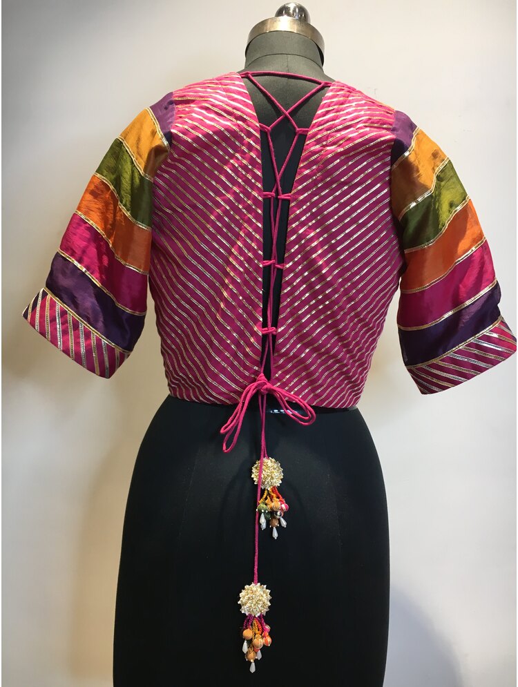 'CHAMELI' Multicolor Handloom Chanderi Silk Blouse