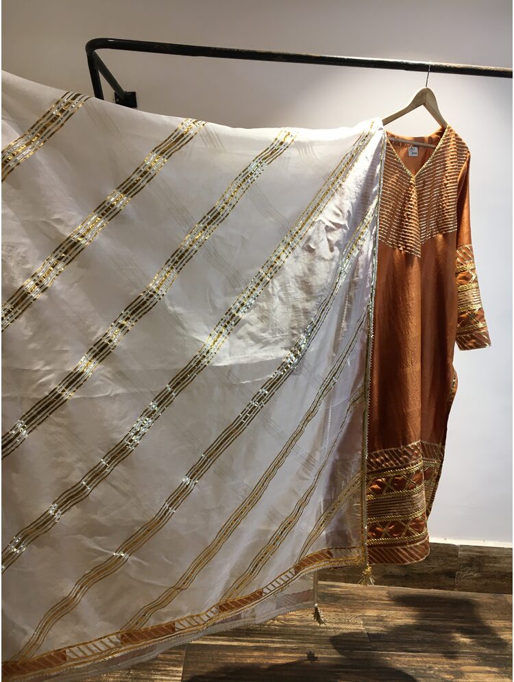 'BASRA' Handloom Chanderi Silk Kurta, Pant & Dupatta Set