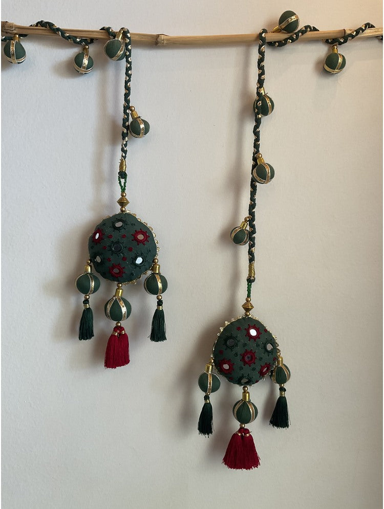 'BINDU' Green Hand Crafted Tassels