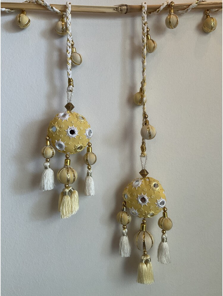 'ALBELI' Yellow Hand Crafted Tassels