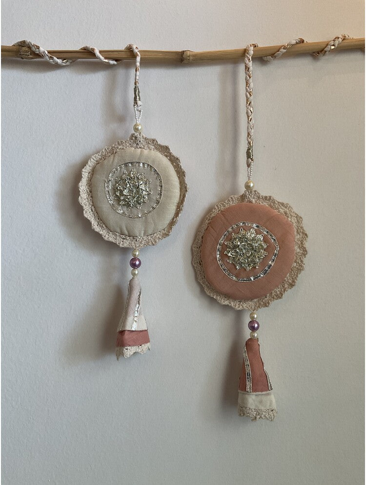 'MANDLI' Off white & Cream Hand Crafted Tassels