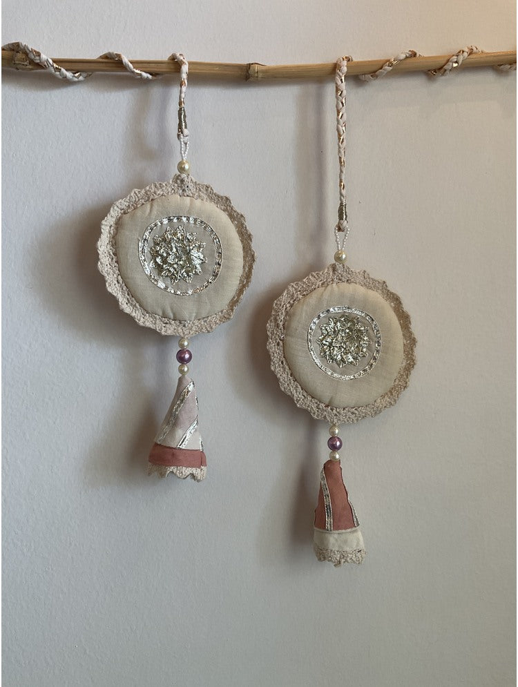 'MANDLI' Off white & Cream Hand Crafted Tassels