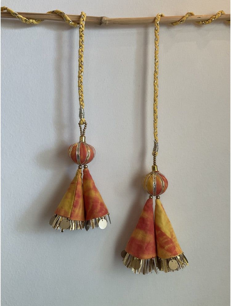 'CHAMAK' Yellow Hand Crafted Tassels
