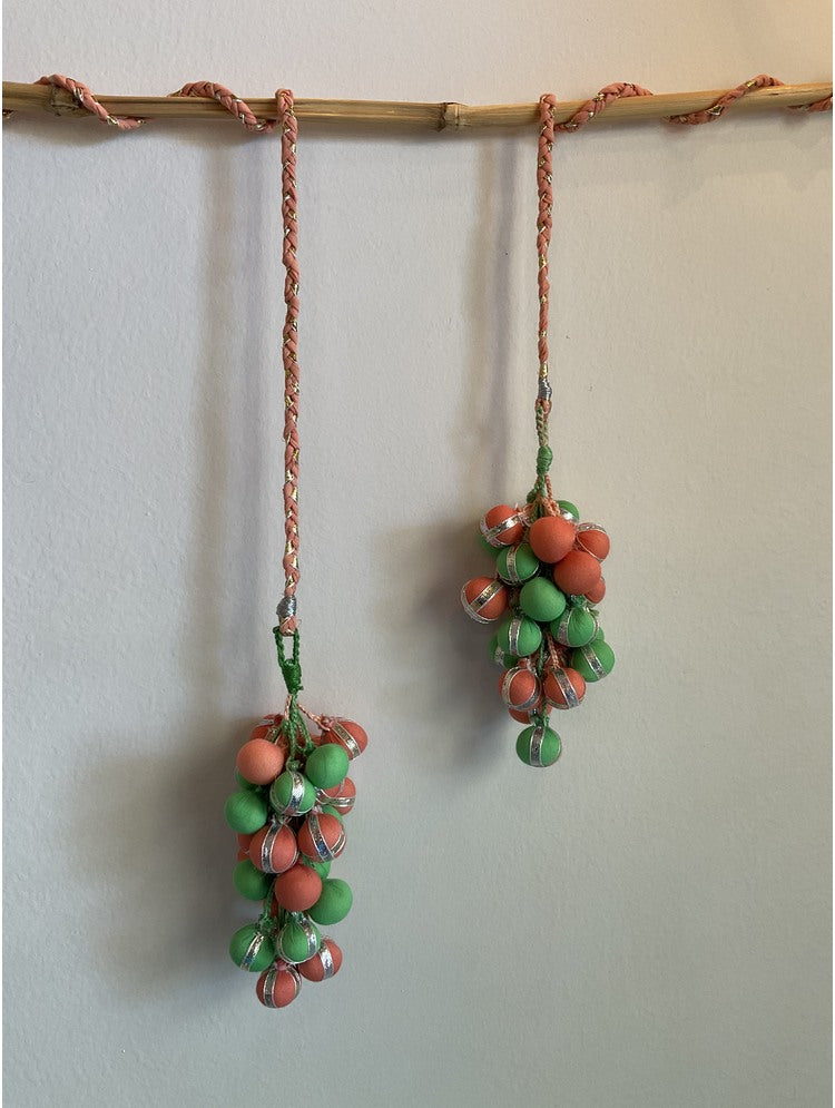'JASHN' Orange & Green Hand Crafted Tassels