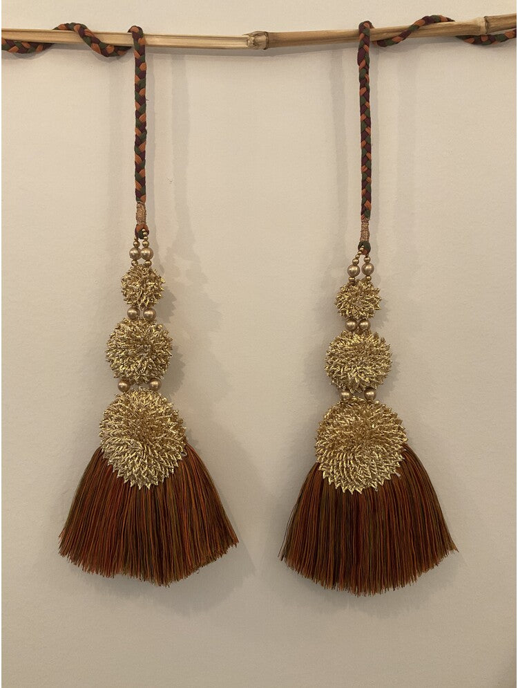 'ZIBA' Brown Hand Crafted Tassels