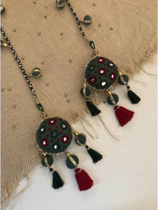 'BINDU' Green Hand Crafted Tassels