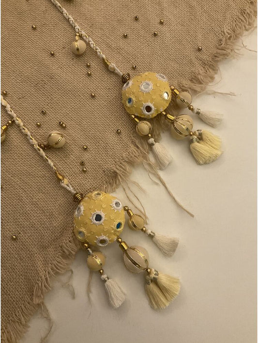 'ALBELI' Yellow Hand Crafted Tassels