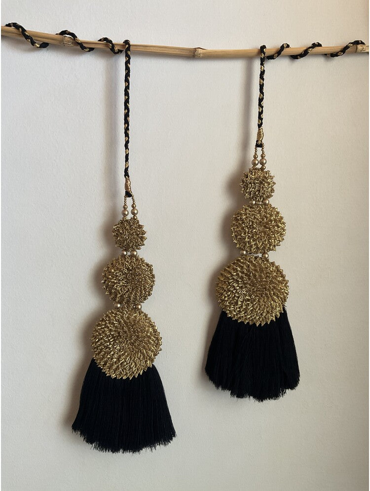 'KOKILA' Black Hand Crafted Tassels
