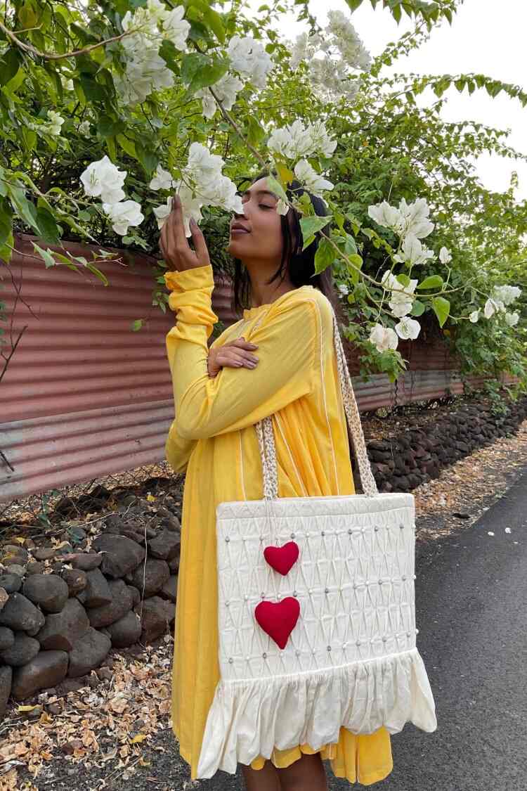 'PARINDA' Sunshine Yellow Cotton Mulmul Dress