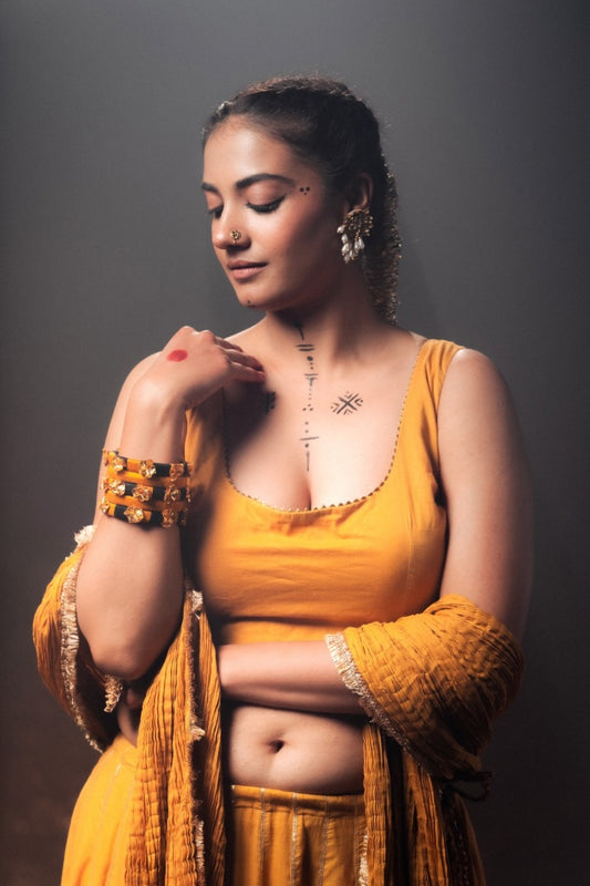 Mustard/Golden Mulmul Cotton Blouse