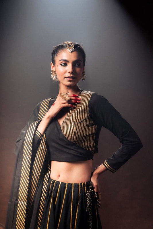 Black Mulmul Cotton Blouse
