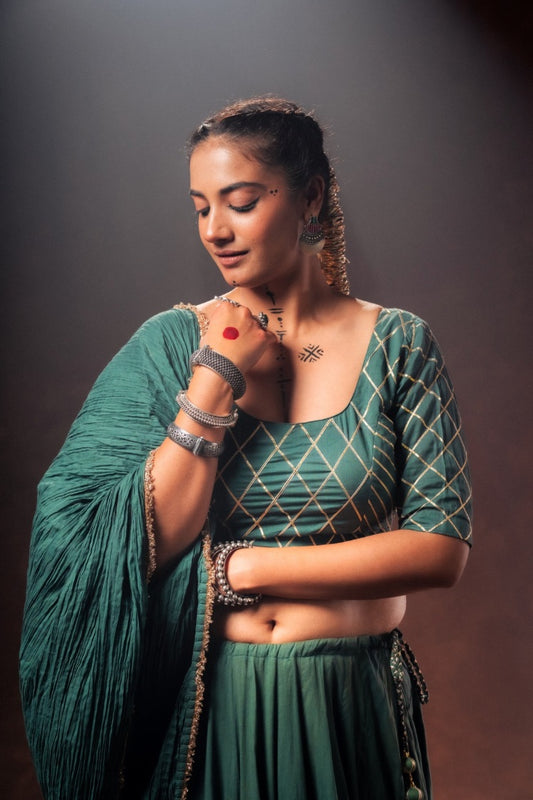Green Mulmul Cotton Blouse