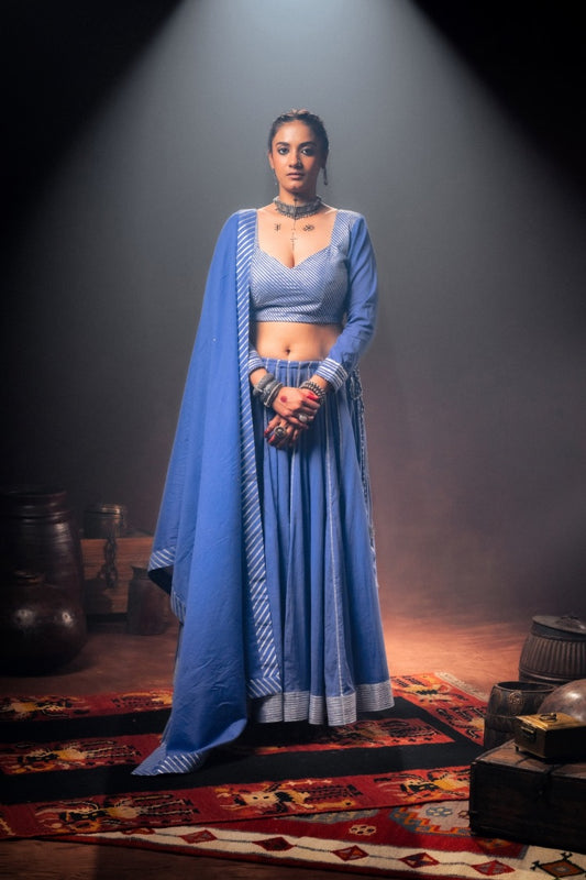 Blue Mulmul Cotton Blouse