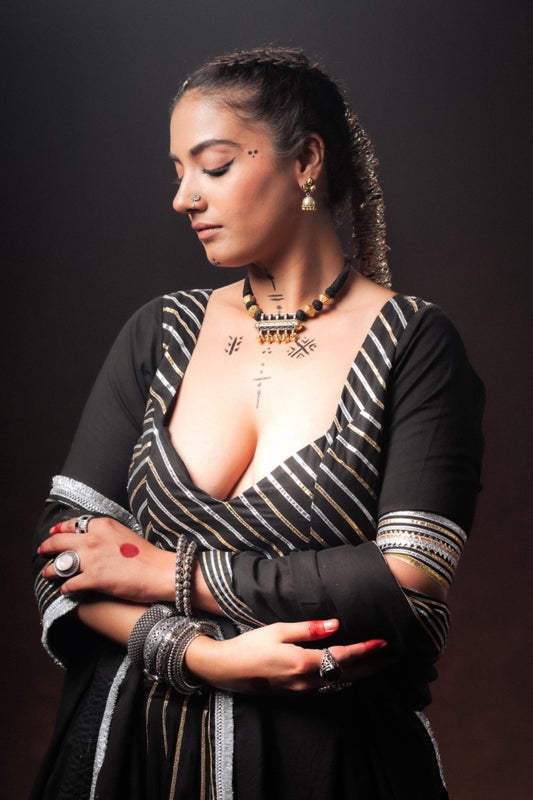 Black Mulmul Cotton Blouse