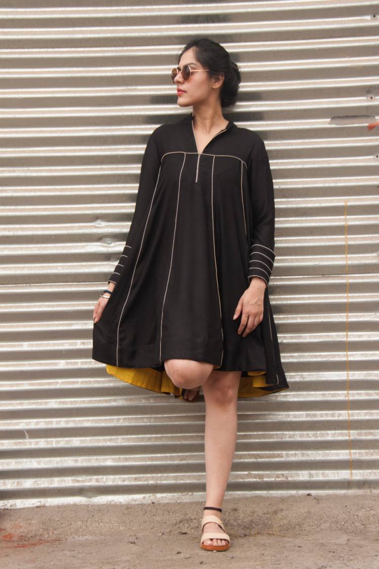 'JESSICA Black' Cotton Mulmul Dress