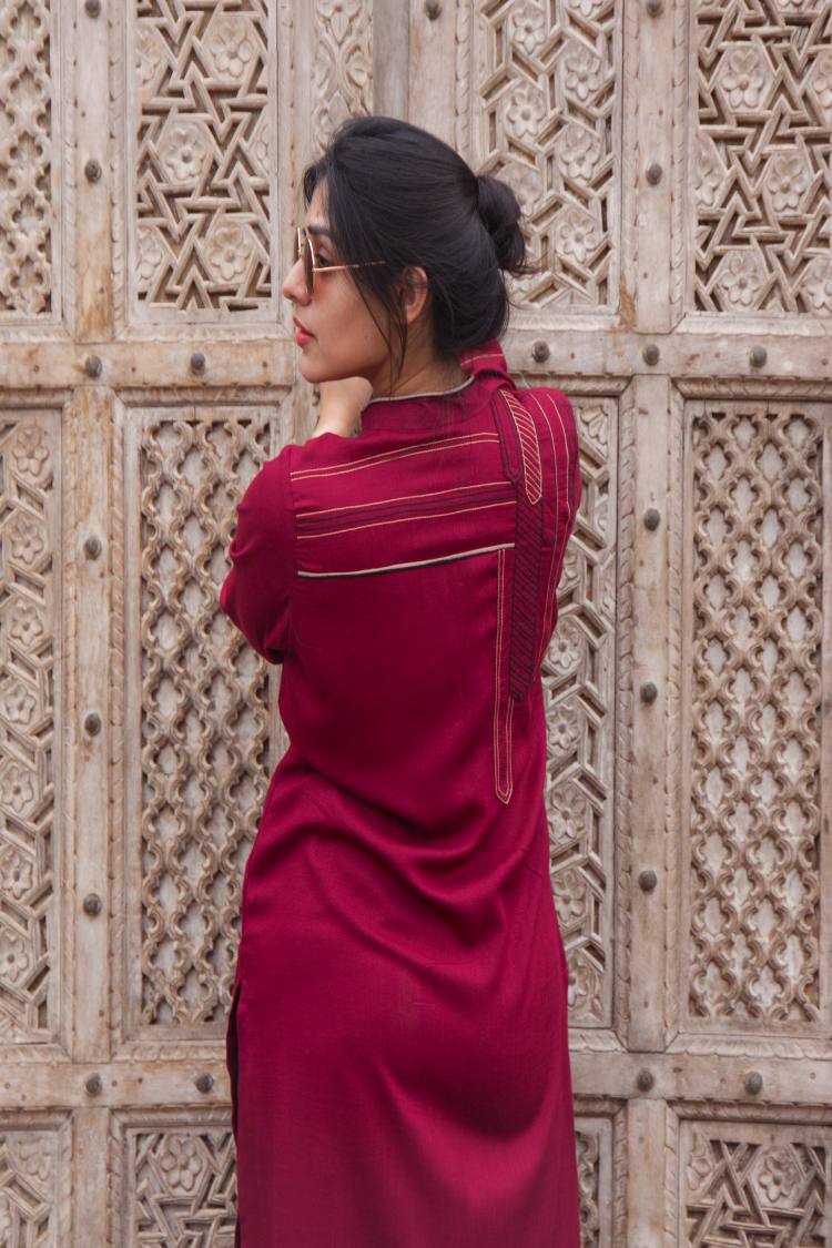 'THE BACK DRAMA' Cambric Kurta