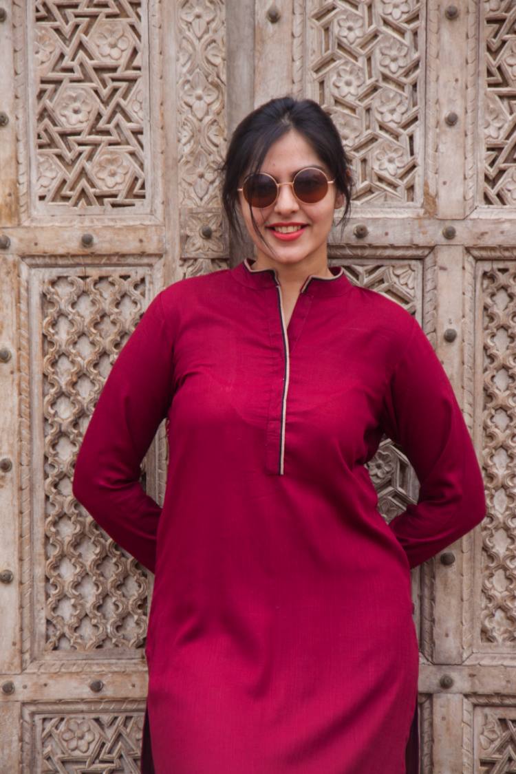 'THE BACK DRAMA' Cambric Kurta