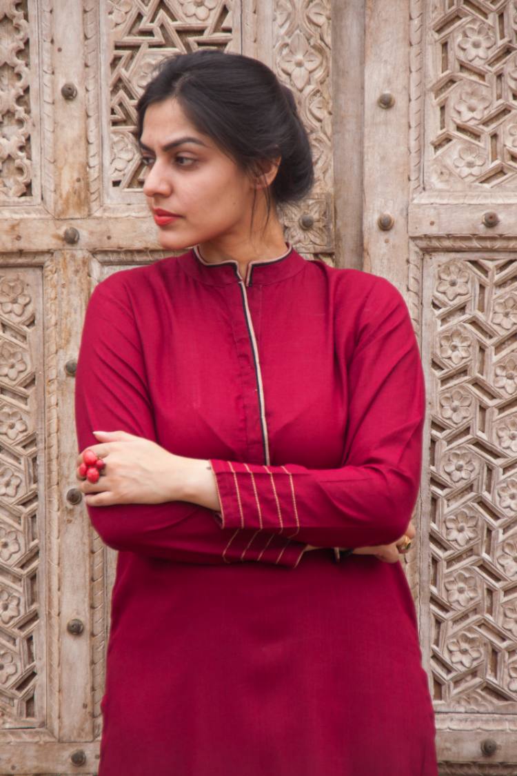 'THE BACK DRAMA' Cambric Kurta