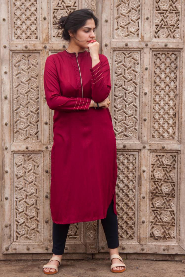 'THE BACK DRAMA' Cambric Kurta