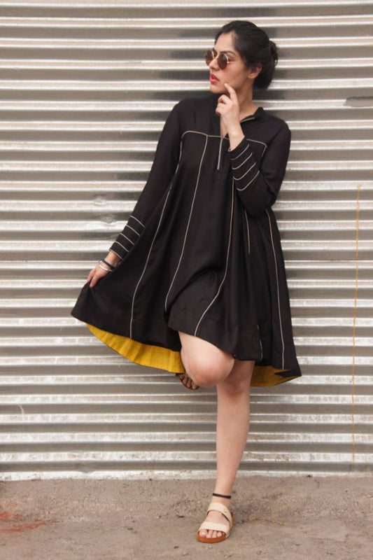 'JESSICA Black' Cotton Mulmul Dress