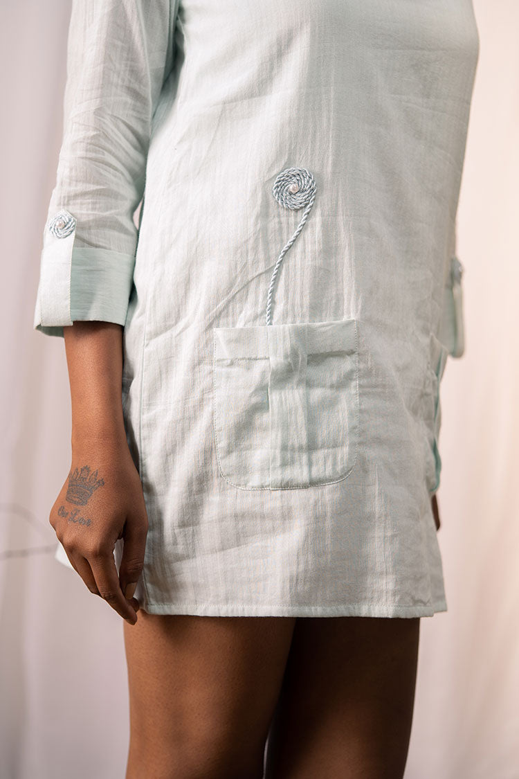 Studio Sample - 'IRIS' Pastle Blue Mulmul Cotton Top