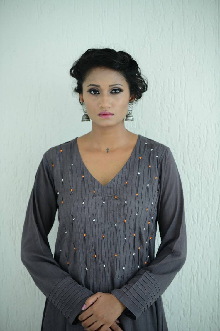 Studio Sample - 'BLUSHING BEAUTY' Mulmul Cotton Dress