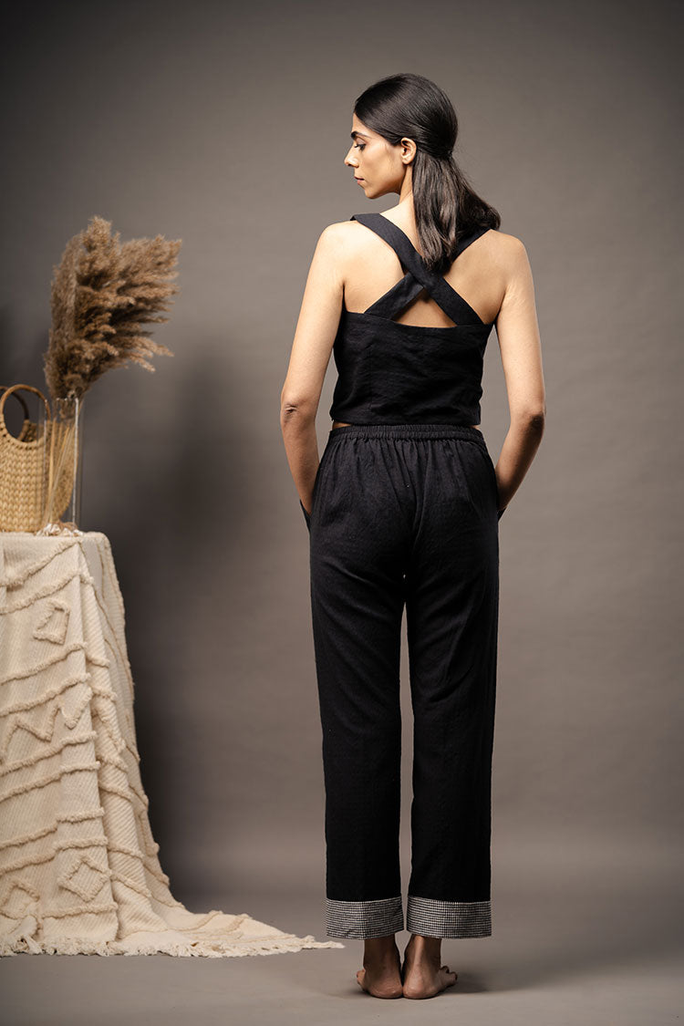 BLACK Handwoven Cotton Pant