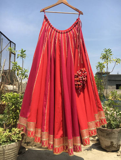 'ISHQ GULABI' Mulmul Cotton Kalidar Ghaghra