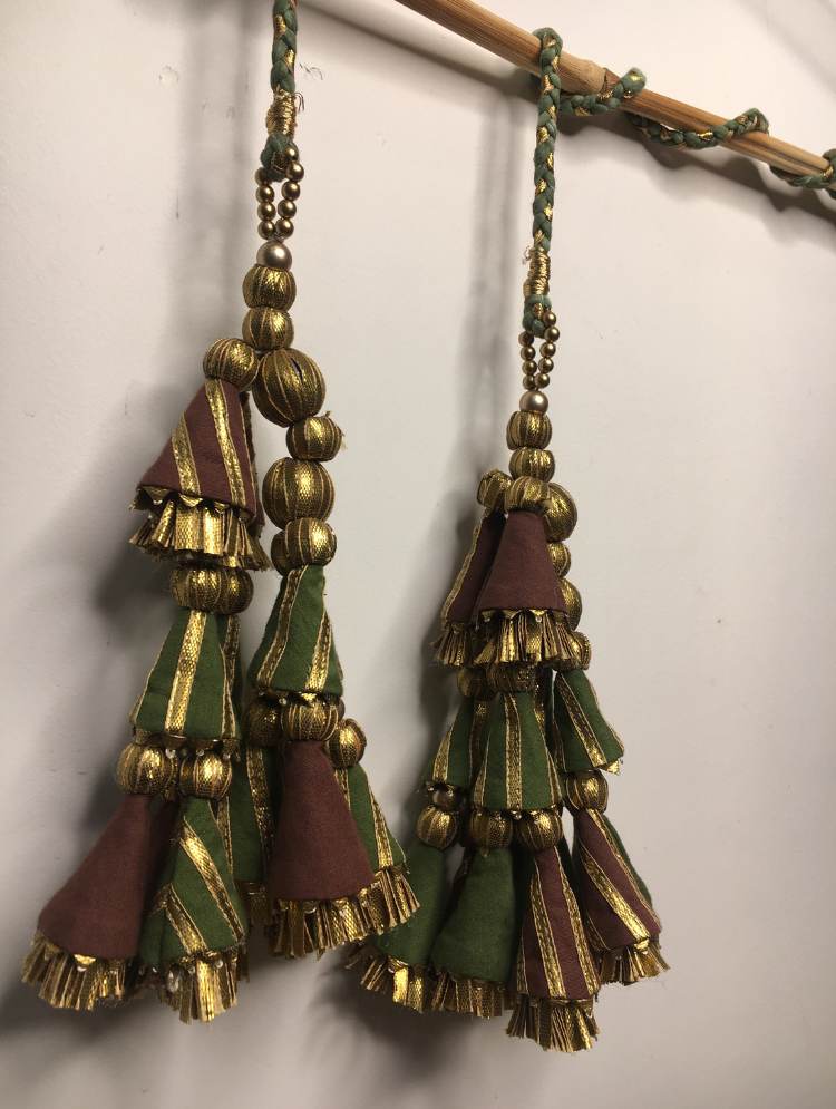 'DHARTI' Green & Brown Hand Crafted Tassels