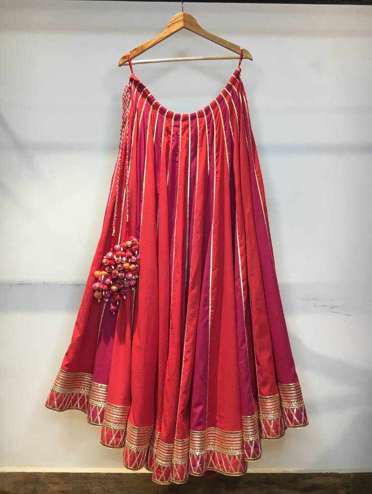 'ISHQ GULABI' Mulmul Cotton Kalidar Ghaghra