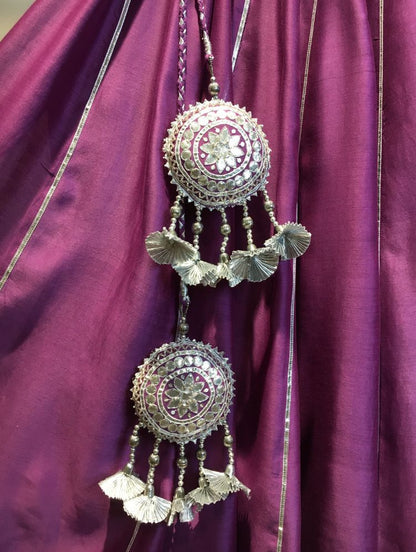 'SHAHI JAMUN' Purple Handloom Chanderi Silk Kalidar Ghaghra