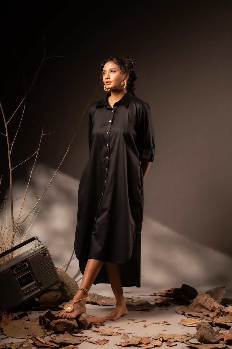 'KANIKA' Cotton silk Shirt dress