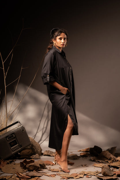 'KANIKA' Cotton silk Shirt dress