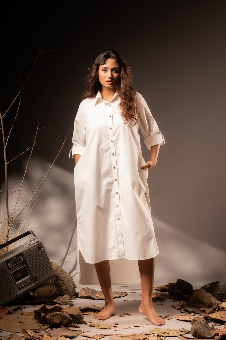 'KANIKA' Cotton silk Shirt dress