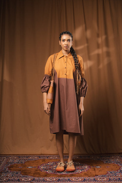 'POSHAM PA' Cotton Shirt Dress