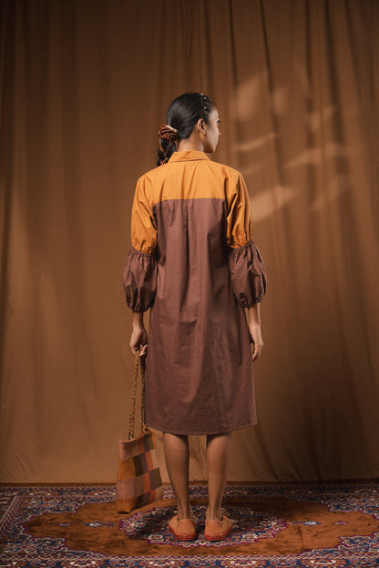 'POSHAM PA' Cotton Shirt Dress