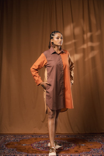 'KOKLA CHAPAKI' Cotton Shirt Dress