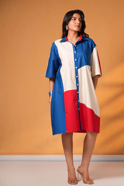 'LOVE IN TOKYO' Oversized Cotton Shirt Dress