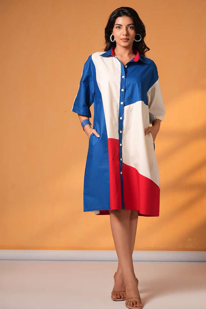 'LOVE IN TOKYO' Oversized Cotton Shirt Dress