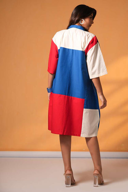 'LOVE IN TOKYO' Oversized Cotton Shirt Dress